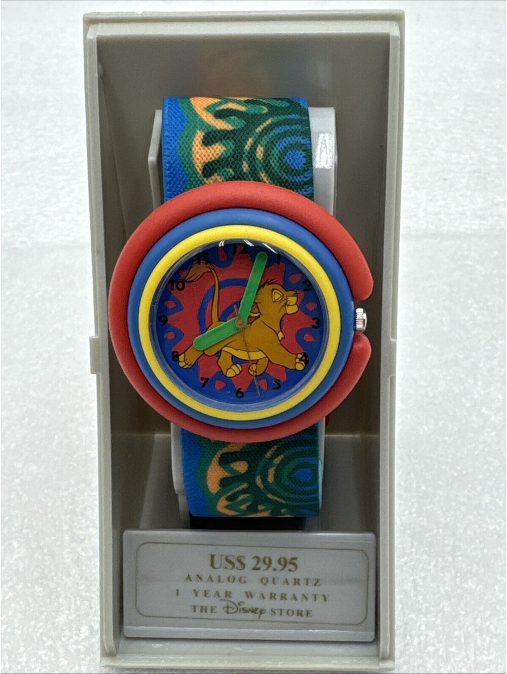 1994 Disney Store "The Lion King" Simba Analog Quartz Watch Fabric Band New